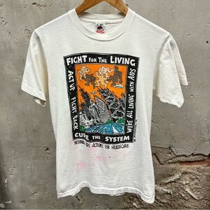 Vintage 90s National Aids Actions for Healthcare Fight for the Living Tee Med M